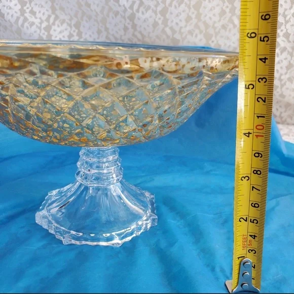 Celebrating Home -Home Interiors Golden Mercury Glass Large Compote. NEW IN BOX! - Picture 2 of 6